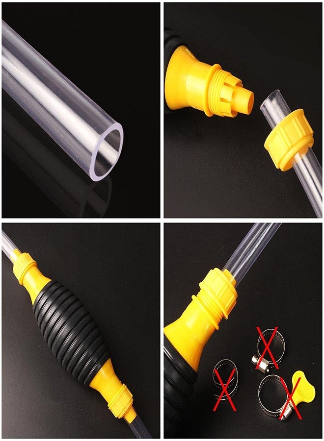 Kunya® Fish Tank Cleaner Set/Aquarium Water Changer Gravel Filter Vacuum Pump Kit Tank Sucker Siphon PVC Hose Pipe with High Flow Portable Manual Liquid Water Fish Tank Cleaner with 2 Pipe 1 Meter - Image 3
